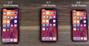 Screen size iPhone XR, XS 
