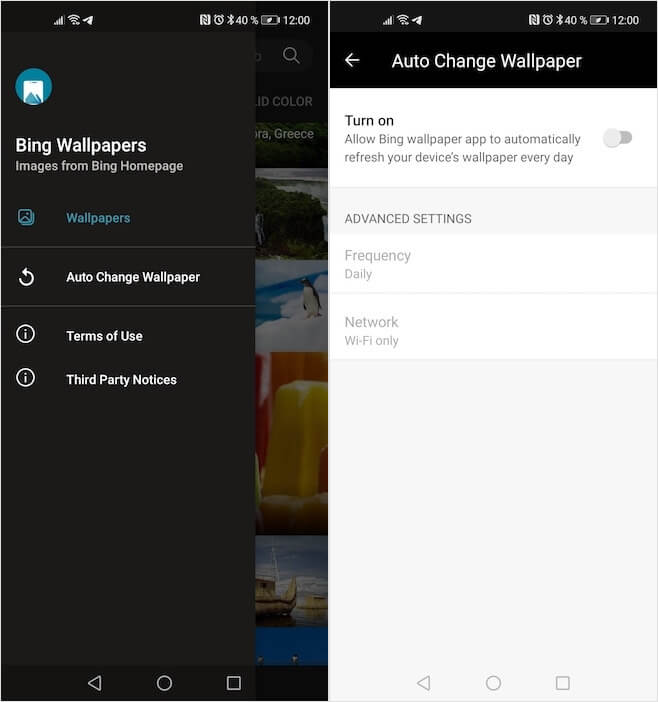 How to automatically change wallpaper to Android