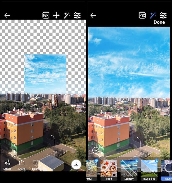 How to Android make a beautiful sky on a photo