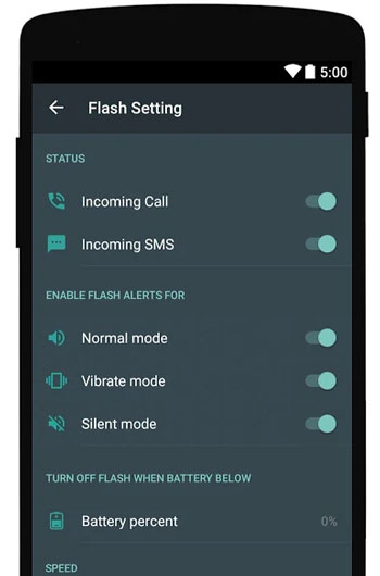 Flash on call and SMS 