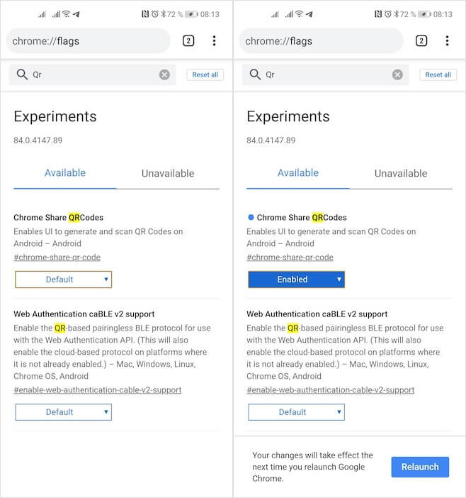 How to make a link in Chrome on Android by QR-code