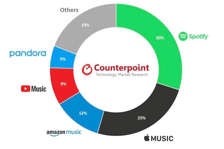 How popular are music services and which one is the largest