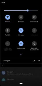 Dark interface Android Q 