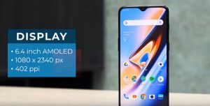 Screen size on OnePlus 6T 