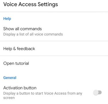 Updated Voice Access 
