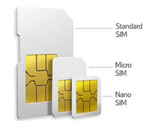 Differences in SIM cards in size 