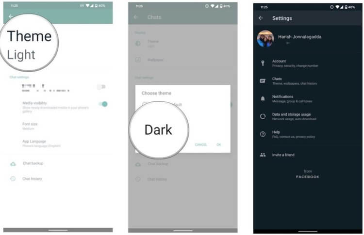 WhatsApp for Android got an update with a night theme.  How to turn on